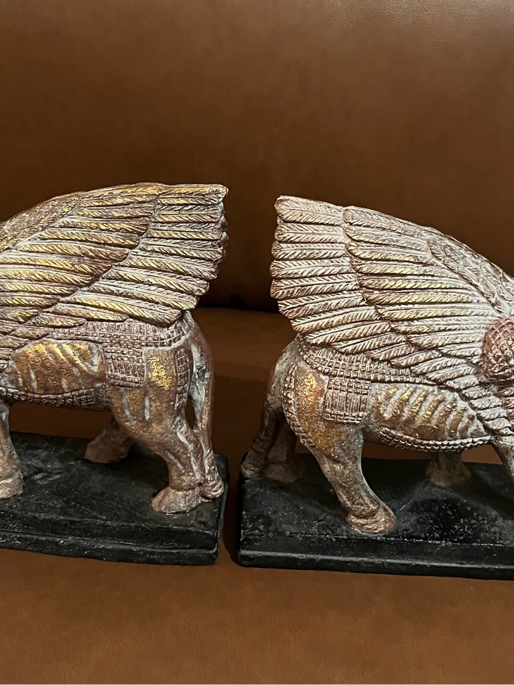 Historical Assyrian Lamassu Sculptures Candle Holders